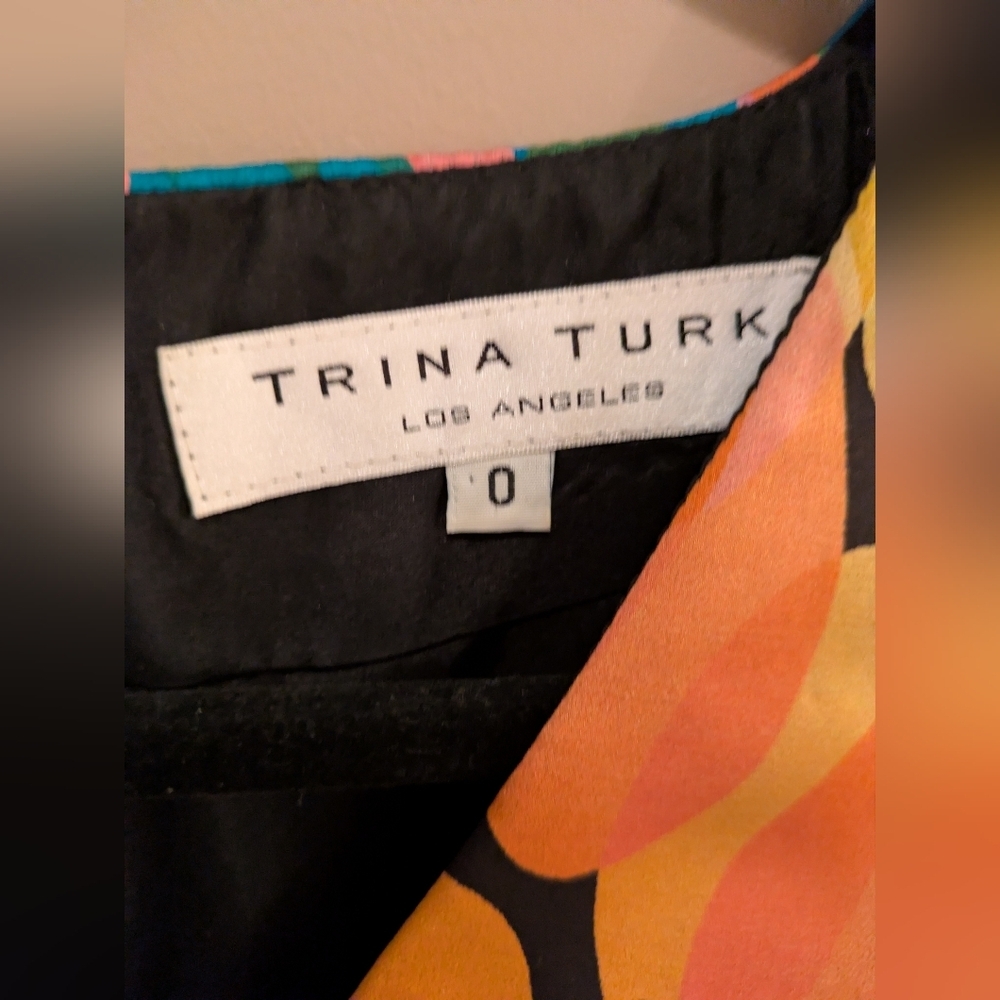 Trina Turk Silk Midi Dress 0 - Picture 9 of 11